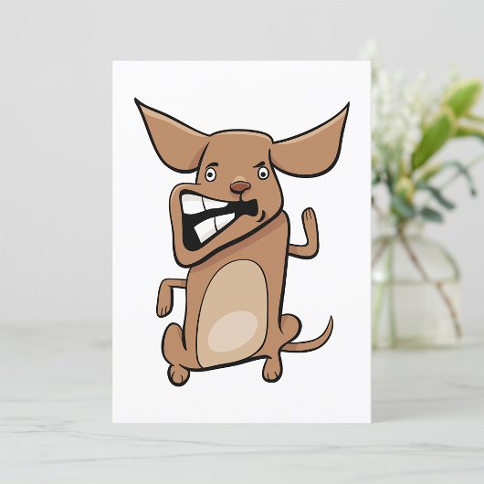 Grappige Cartoon Crazy Dog Hilarisch Schattige Hui Kaart