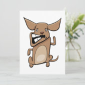 Grappige Cartoon Crazy Dog Hilarisch Schattige Hui Kaart (Staand voorkant)