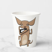 Grappige Cartoon Crazy Dog Hilarisch Schattige Hui Papieren Bekers (Voorkant)