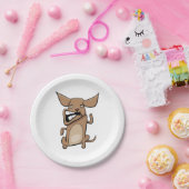 Grappige Cartoon Crazy Dog Hilarisch Schattige Hui Papieren Bordje (Feest)