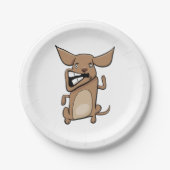 Grappige Cartoon Crazy Dog Hilarisch Schattige Hui Papieren Bordje (Voorkant)