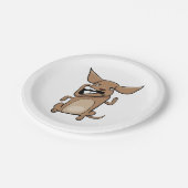 Grappige Cartoon Crazy Dog Hilarisch Schattige Hui Papieren Bordje (Gekanteld)