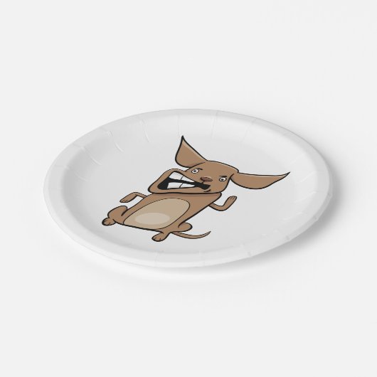 Grappige Cartoon Crazy Dog Hilarisch Schattige Hui Papieren Bordje (Gekanteld)