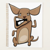 Grappige Cartoon Crazy Dog Hilarisch Schattige Hui Planner (Voorkant)