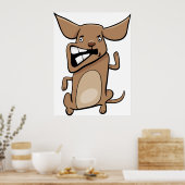 Grappige Cartoon Crazy Dog Hilarisch Schattige Hui Poster (Keuken)