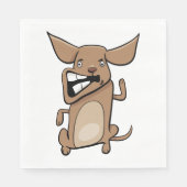 Grappige Cartoon Crazy Dog Hilarisch Schattige Hui Servet (Voorkant)