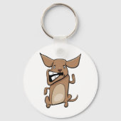 Grappige Cartoon Crazy Dog Hilarisch Schattige Hui Sleutelhanger (Achterkant)