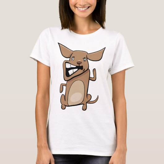 Grappige Cartoon Crazy Dog Hilarisch Schattige Hui T-shirt (Voorkant)