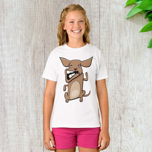 Grappige Cartoon Crazy Dog Hilarisch Schattige Hui T-shirt