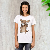 Grappige Cartoon Crazy Dog Hilarisch Schattige Hui T-shirt