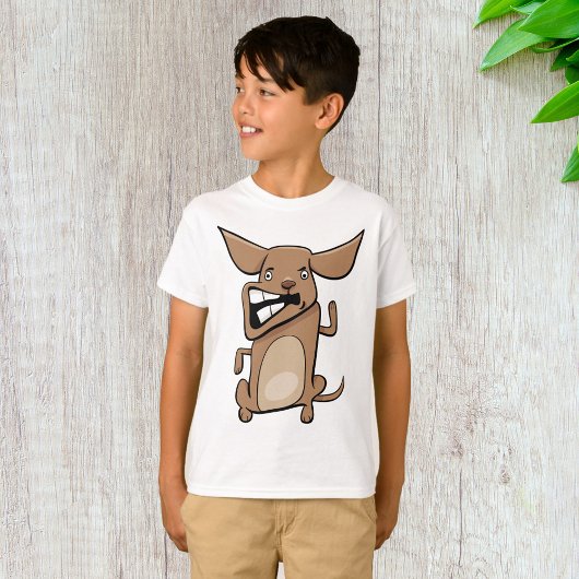 Grappige Cartoon Crazy Dog Hilarisch Schattige Hui T-shirt