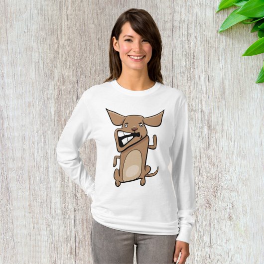 Grappige Cartoon Crazy Dog Hilarisch Schattige Hui T-shirt