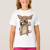 Grappige Cartoon Crazy Dog Hilarisch Schattige Hui T-shirt (Voorkant)