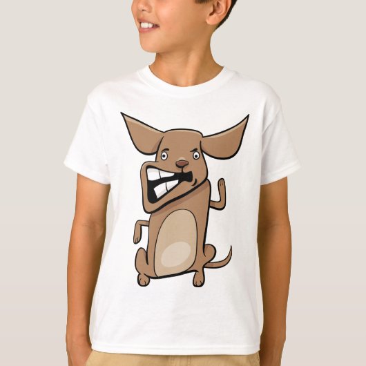 Grappige Cartoon Crazy Dog Hilarisch Schattige Hui T-shirt (Voorkant)