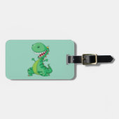 Grappige Cartoon Dinosaurus Brullende T-Rex Bagagelabel (Voorkant horizontaal)