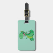 Grappige Cartoon Dinosaurus Brullende T-Rex Bagagelabel (Voorkant verticaal)