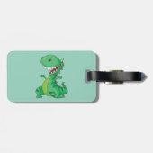 Grappige Cartoon Dinosaurus Brullende T-Rex Bagagelabel (Achterkant horizontaal)