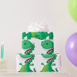Grappige Cartoon Dinosaurus Brullende T-Rex Cadeaupapier