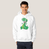 Grappige Cartoon Dinosaurus Brullende T-Rex Hoodie (Voorkant volledig)