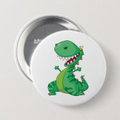 Grappige Cartoon Dinosaurus Brullende T-Rex Ronde Button 7,6 Cm (Voorkant /achterkant)