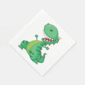 Grappige Cartoon Dinosaurus Brullende T-Rex Servet (Hoek)