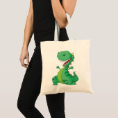 Grappige Cartoon Dinosaurus Brullende T-Rex Tote Bag (Voorkant (product))