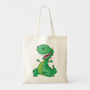 Grappige Cartoon Dinosaurus Brullende T-Rex Tote Bag