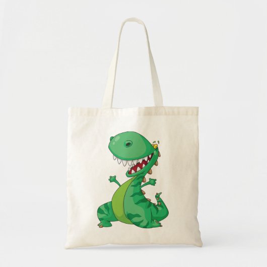 Grappige Cartoon Dinosaurus Brullende T-Rex Tote Bag (Voorkant)