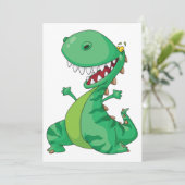 Grappige Cartoon Dinosaurus Roaring T-Rex Kaart (Staand voorkant)