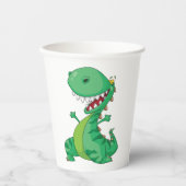Grappige Cartoon Dinosaurus Roaring T-Rex Papieren Bekers (Voorkant)