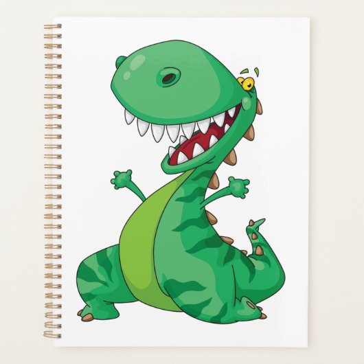 Grappige Cartoon Dinosaurus Roaring T-Rex Planner (Voorkant)