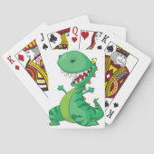 Grappige Cartoon Dinosaurus Roaring T-Rex Pokerkaarten (Achterkant)