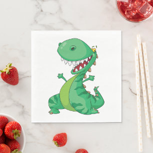 Grappige Cartoon Dinosaurus Roaring T-Rex Servet