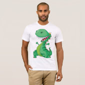 Grappige Cartoon Dinosaurus Roaring T-Rex T-shirt (Voorkant volledig)