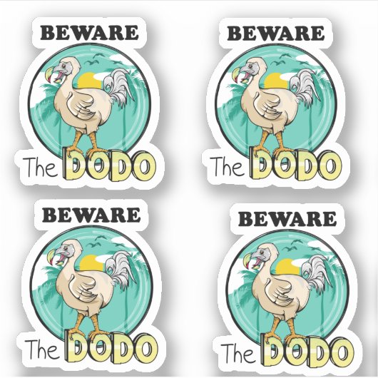 Grappige cartoon dodo sticker (Voorkant)