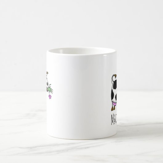 Grappige Cartoon Dolle Koe Mug- personaliseer het! Koffiemok (Center)