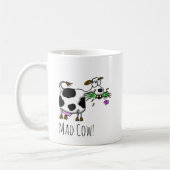 Grappige Cartoon Dolle Koe Mug- personaliseer het! Koffiemok (Links)