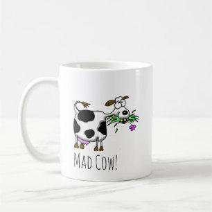 Grappige Cartoon Dolle Koe Mug- personaliseer het! Koffiemok
