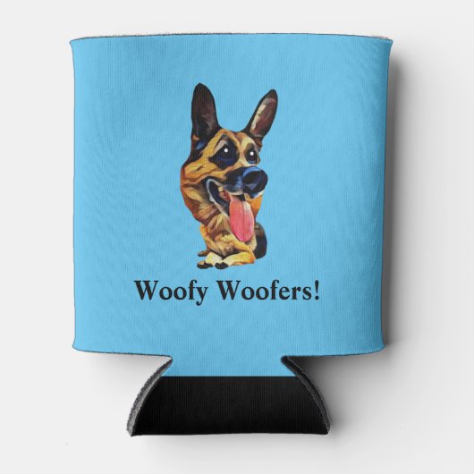 Grappige Cartoon Duitse herder Koelbox Blikjeskoeler (Voorkant)