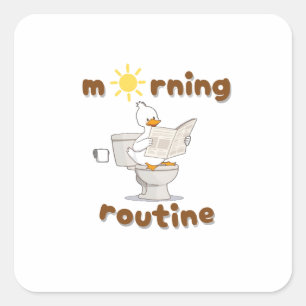 Grappige Cartoon eend lezen krant Sticker
