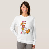 Grappige Cartoon Eend Walking Dog T-shirt – Schatt (Voorkant volledig)