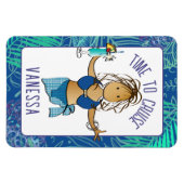 Grappige Cartoon Etnische Dame in Badpak Cruise Ca Magneet (Horizontaal)