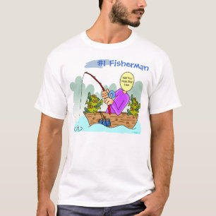 Grappige Cartoon Foto Visser Tshirt