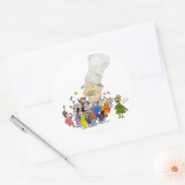 Grappige Cartoon Franse chef-kok Stickers / zegels (Envelop)
