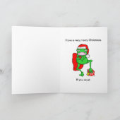 Grappige Cartoon Frog Santa Vrolijk Kerstfeest Feestdagen Kaart (Binnen)