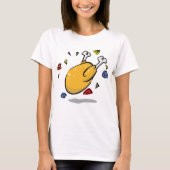 Grappige Cartoon Gebraden Kip Valt T-shirt (Voorkant)