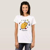 Grappige Cartoon Gebraden Kip Valt T-shirt (Voorkant volledig)