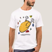 Grappige Cartoon Gebraden Kip Valt T-shirt (Voorkant)