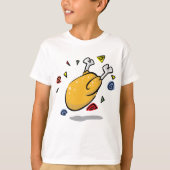 Grappige Cartoon Gebraden Kip Valt T-shirt (Voorkant)