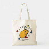 Grappige Cartoon Gebraden Kip Valt Tote Bag (Achterkant)